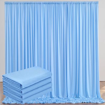 10ftx20ft Baby Blue Wrinkle-Free Backdrop Curtain for Party, Blue Polyester Photo Drapes Background Curtains Baby Shower Party Birthday Wedding Decorations