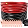 40FT 0 Gauge Wire Copper Clad Aluminum,1/0 Battery Cable,20pcs Lugs Terminal Connectors with 3:1Heat Shrink Tube for Amp,Inverter,Winch,Reducer,Starter,Solar Power,DC Wiring view 1