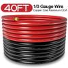 40FT 0 Gauge Wire Copper Clad Aluminum,1/0 Battery Cable,20pcs Lugs Terminal Connectors with 3:1Heat Shrink Tube for Amp,Inverter,Winch,Reducer,Starter,Solar Power,DC Wiring view 3