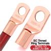 40FT 0 Gauge Wire Copper Clad Aluminum,1/0 Battery Cable,20pcs Lugs Terminal Connectors with 3:1Heat Shrink Tube for Amp,Inverter,Winch,Reducer,Starter,Solar Power,DC Wiring view 4