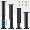 KONIGEEHRE [Upgraded 4 PCS Metal Adjustable Furniture Legs 7-11.8 inch, Heavy Duty Cabinet Legs Extension for Couch/Bed/Desk/Sofa/Table/Chair/Dresser, Replacement Legs for Furniture Black view 1
