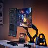 AVLT RGB Lights Dual 17-43 Gaming Monitor Arm Desk Mount, Fits Two Flat/Curved/Ultrawide Screen up to 44lbs(20kg), Height Swivel Tilt Adjustable Stand - Black view 3
