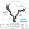 AVLT RGB Lights Dual 17-43 Gaming Monitor Arm Desk Mount, Fits Two Flat/Curved/Ultrawide Screen up to 44lbs(20kg), Height Swivel Tilt Adjustable Stand - Black view 4