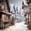 Christmas Photography Backdrop for Family Party Christmas Trees Street Children Portrait Photo Studio Props view 1