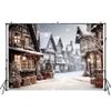 Christmas Photography Backdrop for Family Party Christmas Trees Street Children Portrait Photo Studio Props view 2