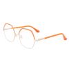 AOOLIA Blue Light Blocking Reading Glasses Hexagonal Men Women Metal Rimmed Eyewear Anti Eyestrain Computer Working Readers (Orange, 1.75, multiplier_x) view 1