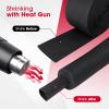 Sonoreboom 2 in 1 Ratio Heat Shrink Fabric Braided Sleeving, 1" - 24 feet Soft, Flexible and Sealing Black Shrinkable Braiding Sleeve view 2