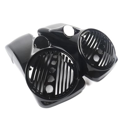 Sportbikefairings Vivid Black 8" Speaker Lids w/Tweeter Port for 1994-2013 Harley Touring Models