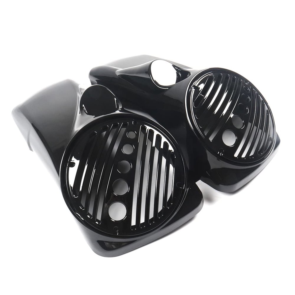 Sportbikefairings Vivid Black 8" Speaker Lids w/Tweeter Port for 1994-2013 Harley Touring Models