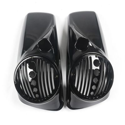 Sportbikefairings Vivid Black 8" Speaker Lids w/Tweeter Port for Harley 2014 up Touring Models