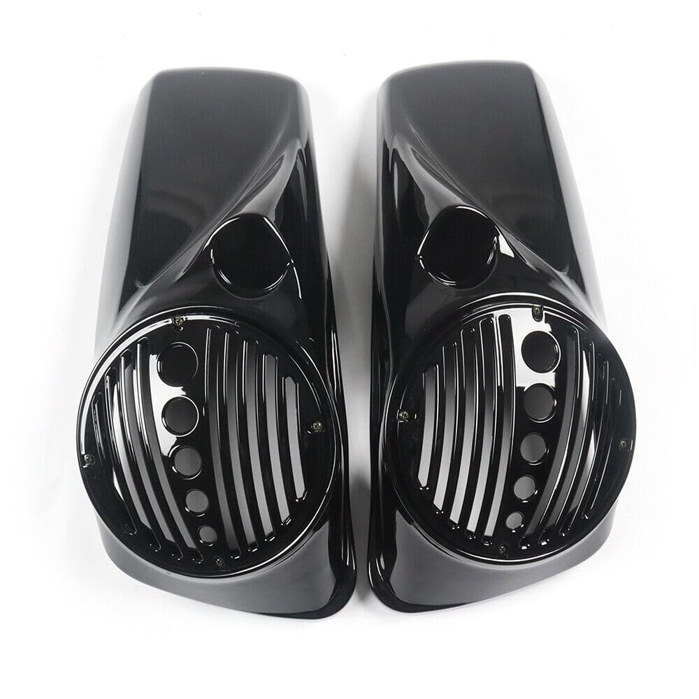 Sportbikefairings Vivid Black 8" Speaker Lids w/Tweeter Port for Harley 2014 up Touring Models