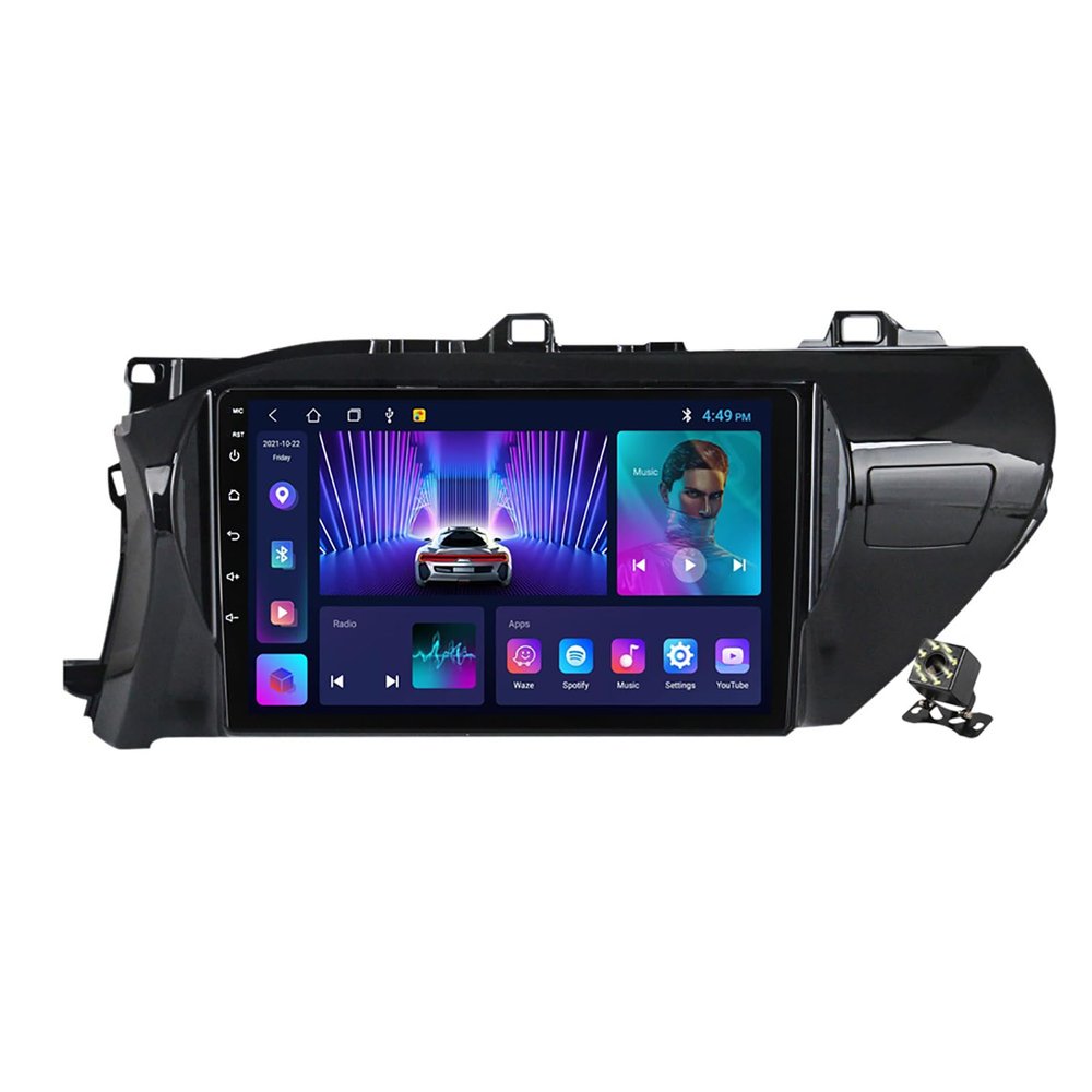 10 Inch Car Stereo Android 12 for Toyota Hilux 2015-2020 Car Radio GPS Navigation Headunit Multimedia Player with Backup Camera DSP Carplay/Android Auto BT SWC WiFi FM RDS,Ts711/1+16g