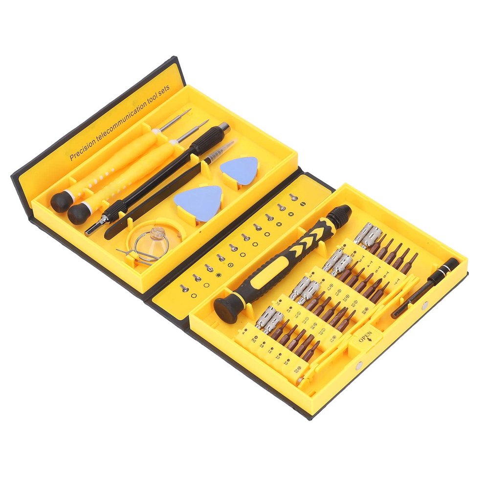 Screwdriver Set, 38 in 1 Electronics Magnetic Repair Tool Kit with Case for Repair Computer PC, Cellphone, Laptop, Game Console, Watch, Glasses etc (Yellow)