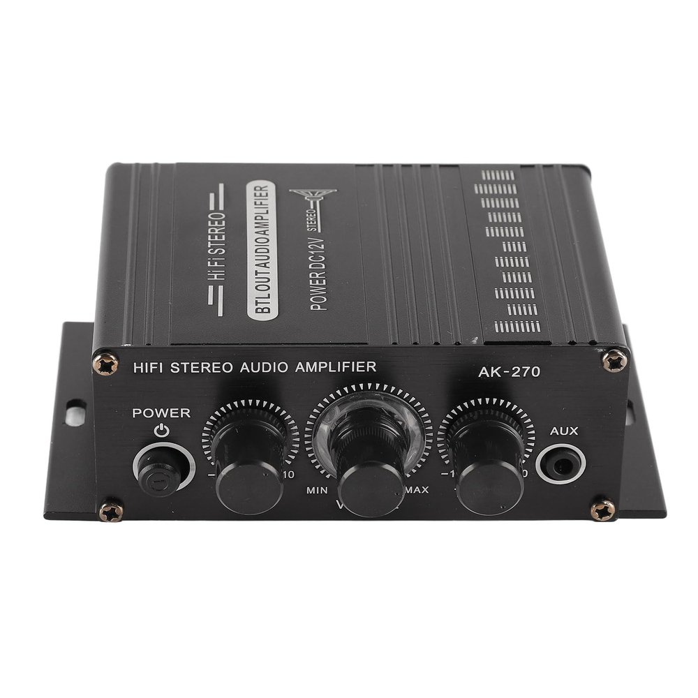 Aramox 12V Mini Car Stereo Amplifier, Portable Audio Power Amp with Clear Sound Quality, AK270 Model for Car, Motorbike, Home