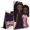 BFSEROBJ Case for Kindle Fire HD 10 Tablet 10.1" 7th/9th Generation 2017/2019 Release Lightweight Smart Case PU Leather Adjustable Stand Protective Cover with Auto Wake/Sleep - Cute African Girl view 1