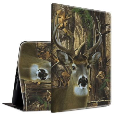 BFSEROBJ Case for All-New Fire 7 Tablet Case 7" 12th Generation 2022 Release Lightweight Smart Cover PU Leather Adjustable Stand Protective Cover with Auto Wake/Sleep - Forest Cute Deer