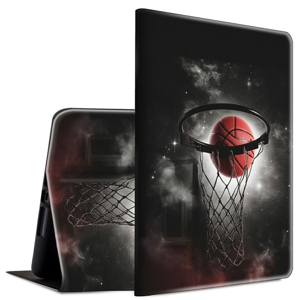 BFSEROBJ Case for 6.8" Kindle Paperwhite 11th Generation 2021 and Kindle Paperwhite Signature Edition Lightweight Smart Case Adjustable Stand Cover with Auto Wake/Sleep - Basketball in Galaxy