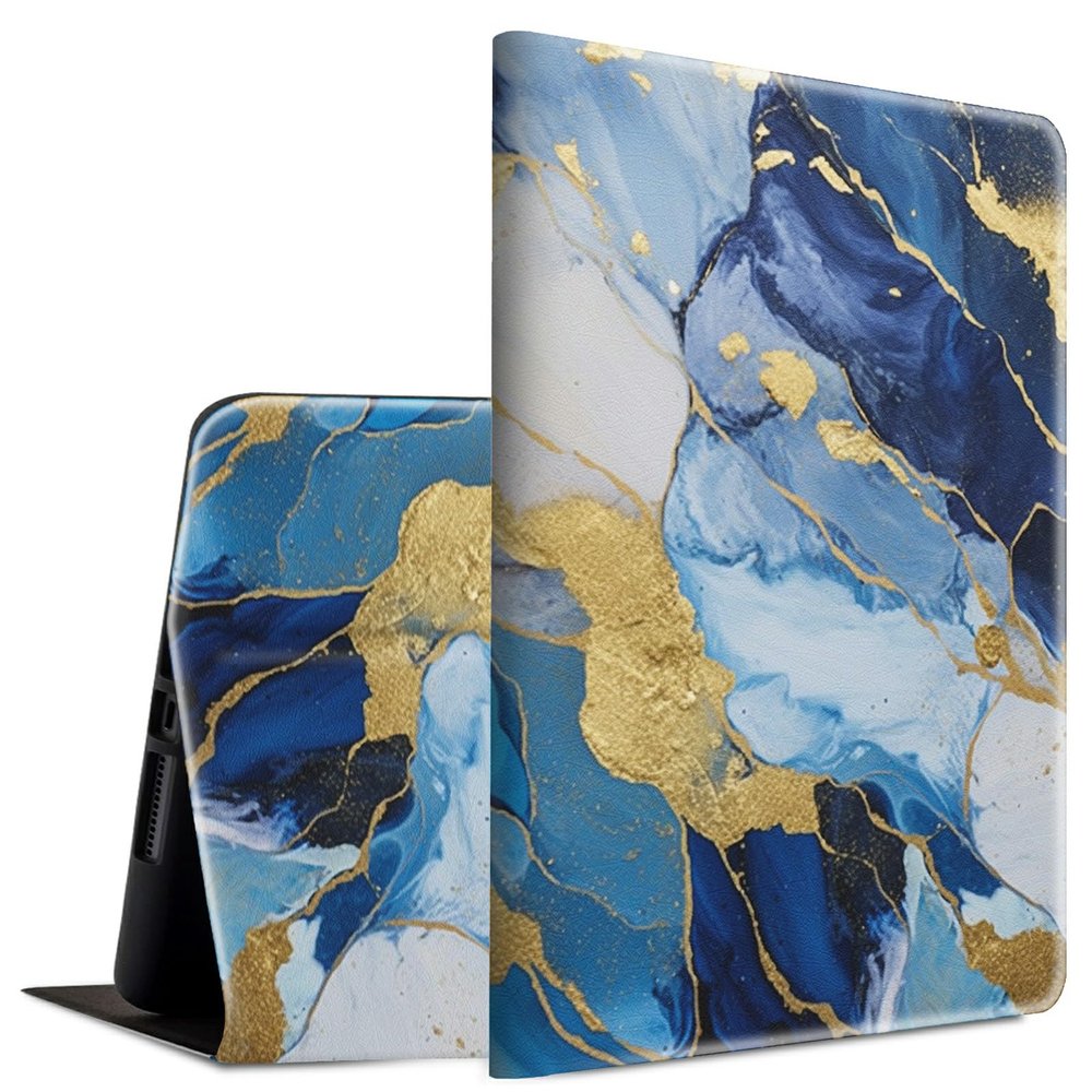 BFSEROBJ Case for All-New Fire 7 Tablet Case 7" 12th Generation 2022 Release Lightweight Smart Cover PU Leather Adjustable Stand Protective Cover with Auto Wake/Sleep - Blue Marble