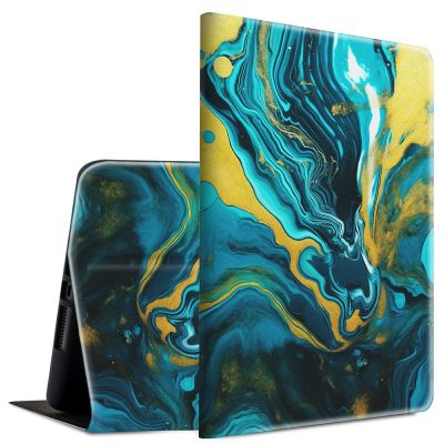 BFSEROBJ Case for All-New Kindle Fire HD 10 & 10 Plus Tablet 11th Generation 2021 Release Lightweight Smart Case PU Leather Adjustable Stand Protective Cover with Auto Wake/Sleep - Green Marble