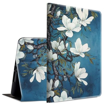 BFSEROBJ Case for 6.8" Kindle Paperwhite 11th Generation 2021 and Kindle Paperwhite Signature Edition Lightweight Smart Case Adjustable Stand Cover with Auto Wake/Sleep - Blue Floral Flowers