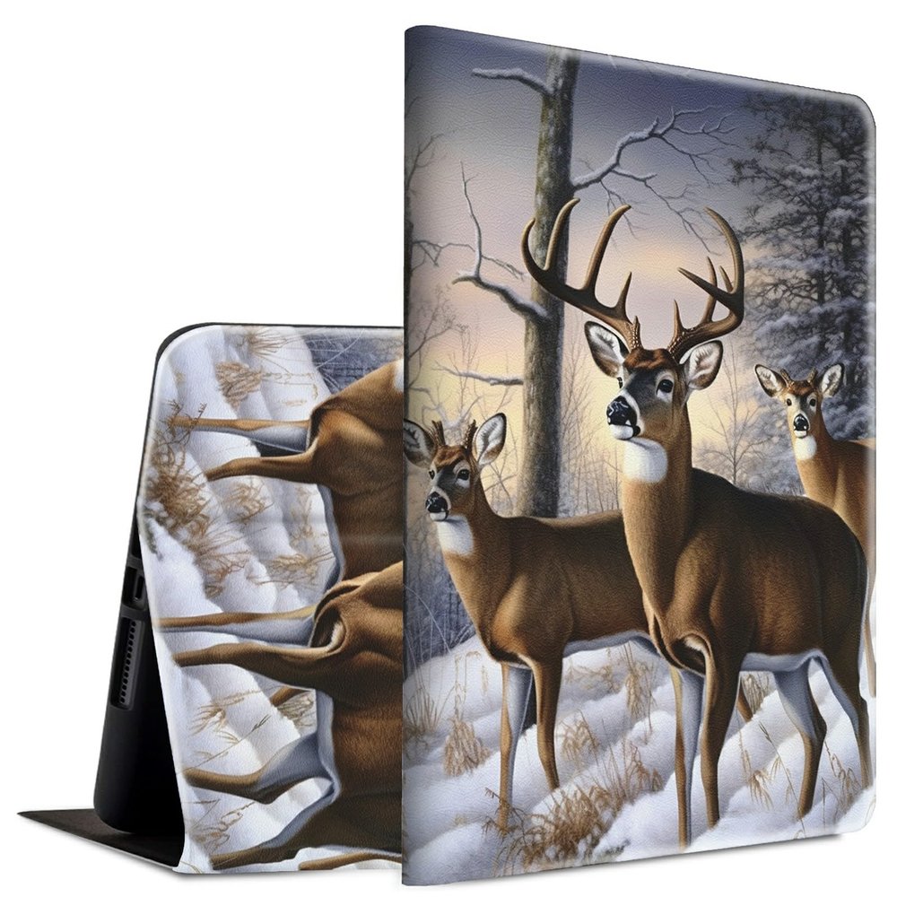 BFSEROBJ Case for 6.8" Kindle Paperwhite 11th Generation 2021 and Kindle Paperwhite Signature Edition Lightweight Smart Case Adjustable Stand Protective Cover with Auto Wake/Sleep - Cute Forest Deers