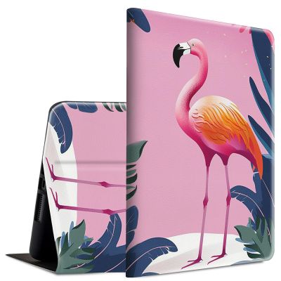 BFSEROBJ Case for Kindle Fire hd 8 Case 2017/2018 Release 7th/8th Generation Lightweight Smart Cover PU Leather Adjustable Stand Protective Cover with Auto Wake/Sleep - Cute Pink Flamingos