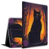 BFSEROBJ Case for 6.8" Kindle Paperwhite 11th Generation 2021 and Kindle Paperwhite Signature Edition Lightweight Smart Case Adjustable Stand Cover with Auto Wake/Sleep - Forest and Black Cat view 1