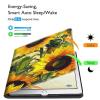 BFSEROBJ Case for Kindle Fire hd 8 Case 2017/2018 Release 7th/8th Generation Lightweight Smart Cover PU Leather Adjustable Stand Protective Cover with Auto Wake/Sleep - Yellow Sunflower view 3