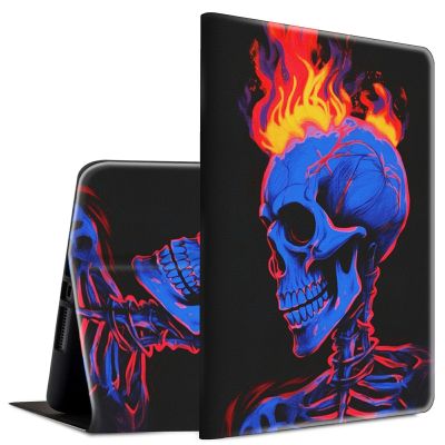 BFSEROBJ Case for 6.8" Kindle Paperwhite 11th Generation 2021 and Kindle Paperwhite Signature Edition Lightweight Smart Case Adjustable Stand Protective Cover with Auto Wake/Sleep - Fire Skull