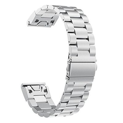 22mm Band Bracelet Strap Compatible for Garmin Fenix 7,Fenix 6,Fenix 6 Pro,Fenix 5,Fenix 5 Plus,Approach S60 S62,Forerunner 935 945,Quick Release Strap Wristband (SILVER)