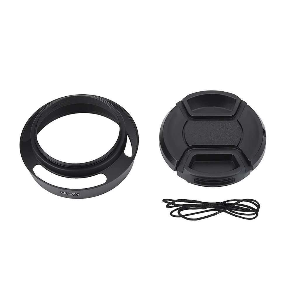 Acouto for Photography Accessory Camera Lens Hood 43mm Black Metal Lens Hood with Plastic Lenses