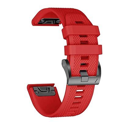 22mm Band Bracelet Strap Compatible for Garmin Fenix 7,Fenix 6,Fenix 6 Pro,Fenix 5,Fenix 5 Plus,Approach S60 S62,Forerunner 935 945,Quick Release Strap Wristband (RED)