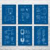 Television TV Patent Posters Set of 6 (16x20), Film Student Gift, Television Art, TV Blueprint, Home Theater Art, Cinema Decor Blueprint view 1