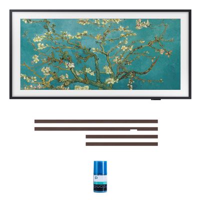 Samsung QN32LS03CBFXZA 32 Inch The Frame QLED Smart TV with Art Mode with a Samsung VG-SCFC32BWB 32 Inch The Frame Customizable Bezel - Modern Brown and HDTV Screen Cleaner Kit (2023)
