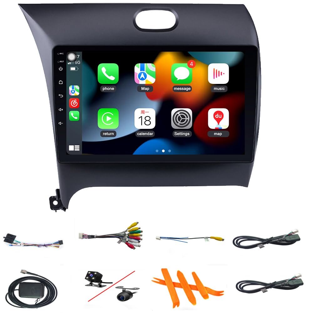 4G+64G for KIA Cerato K3 Forte Radio 2013-2018 Android 13 with Built-in DSP Wireless Carplay Android Auto with Free Backup Camera 9 IPS Touch Screen GPS Navigation for Car Stereo Head Unit