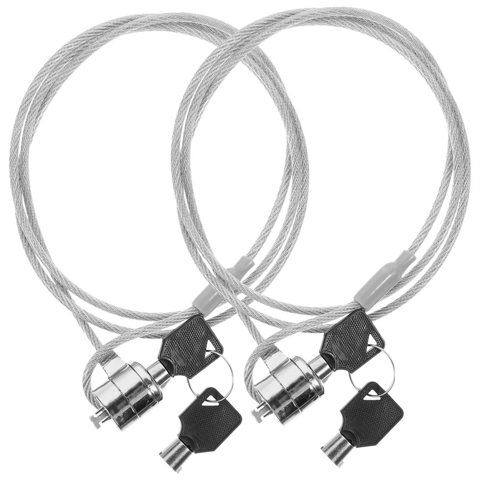Hemobllo 2sets Theft Security Cable Lock for Laptops Keyed Design Fit for Monitors and Devices and Flexible Easy One-Hand Engagement