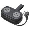 ORICO Travel Power Strip, 4 Outlets 3 USB Ports with 4FT Wrapped Short Extension Cord, Compact Power Strip for Hotel Travel Cruise Ship Essentials Dorm Room Essentials-Black view 1