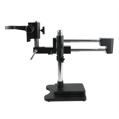 Lab Microscope Slides Universal Double Boom Binocular Trinocular Stereo Zoom Microscope Stand 76mm Focusing Holder Bracket for PCB Industry Lab Microscope Parts (Color : Black)