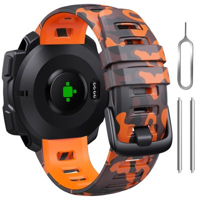 Bandkids 22mm Camouflage Bands for Garmin Instinct Watch,Soft Waterproof Silicone Replacement Watch Strap for Garmin Instinct 2 / Instinct Esports/Instinct Solar/Tide/Tactical
