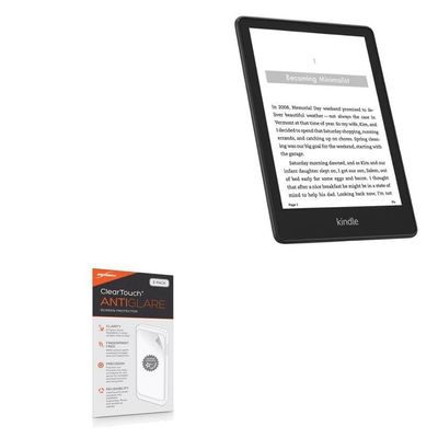 BoxWave Screen Protector Compatible with Amazon Kindle Paperwhite (5th Gen 2021) - ClearTouch Anti-Glare (2-Pack), Anti-Fingerprint Matte Film Skin