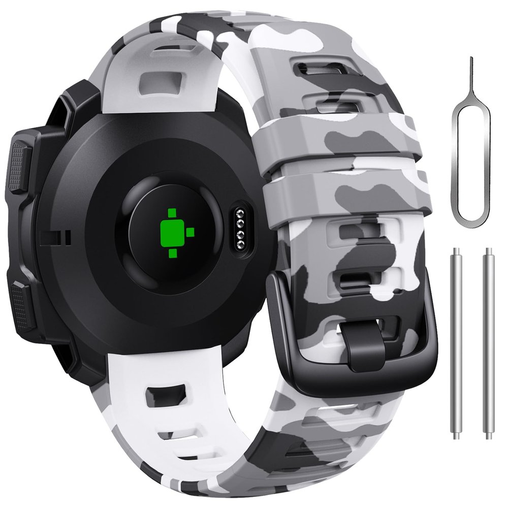 Bandkids 22mm Camouflage Bands for Garmin Instinct Watch,Soft Waterproof Silicone Replacement Watch Strap for Garmin Instinct 2 / Instinct Esports/Instinct Solar/Tide/Tactical