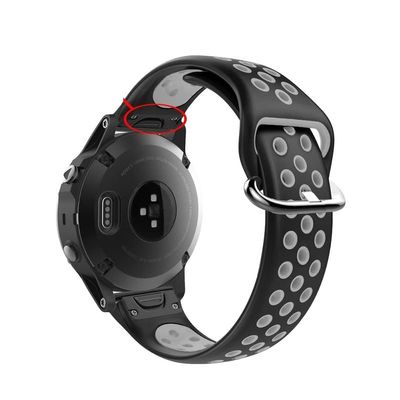 BCMCBV 22 20mm Silicone Quick Release Watchband Wriststrap for Garmin Fenix 5 Fenix 6 Pro Fenix 5S S60 Watch Easyfit Watch Wrist Band (Color : Black White, Size : 22mm Forerunner 935)