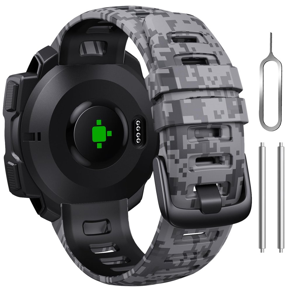 Bandkids 22mm Camouflage Bands for Garmin Instinct Watch,Soft Waterproof Silicone Replacement Watch Strap for Garmin Instinct 2 / Instinct Esports/Instinct Solar/Tide/Tactical