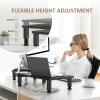 AX WABER Dual Monitor Stand Riser, Monitor Stand with Adjustable Height Steel leg, Wood Monitor Stand for Desk, Monitor Riser for 2 Monitors with Storage Space Black view 2