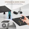 AX WABER Dual Monitor Stand Riser, Monitor Stand with Adjustable Height Steel leg, Wood Monitor Stand for Desk, Monitor Riser for 2 Monitors with Storage Space Black view 4
