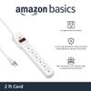 Amazon Basics Surge Protector Power Strip, 6-Outlet with 200J Protection, 2ft Extension Cord, Rectangle, White (20 Pack) view 2