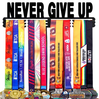 Goutoports Medal Holder Display Hanger Rack Frame for Sport Race Runner Sturdy Black Steel Metal Over 60 Medals Easy to Install-HOL30P