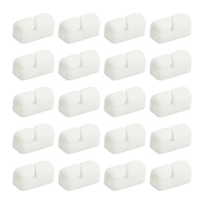 Hemobllo Cable Clips - 20 Pcs Self Adhesive Wire Clips Cable Organizer Silicone Cord Holder Cable Management Clips Wire Organizer Clips, Hole Diameter 7mm