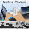 TROND Surge Protector Power Strip Tower - 15ft Flat Plug Extension Cord with Multiple Outlets, 4 USB Ports, Vertical Charging Station, 1700 J, Home Office Desk Supplies, Dorm Room Essentials, White view 2