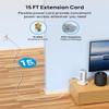 TROND Surge Protector Power Strip Tower - 15ft Flat Plug Extension Cord with Multiple Outlets, 4 USB Ports, Vertical Charging Station, 1700 J, Home Office Desk Supplies, Dorm Room Essentials, White view 4